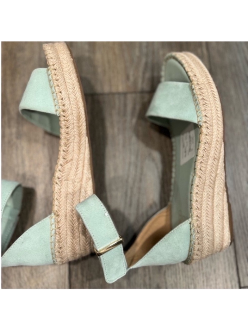 New Franco Sarto Women’s Mint Green Espadrille Ankle-Strap Sandals Size 9.5 - Picture 2 of 10